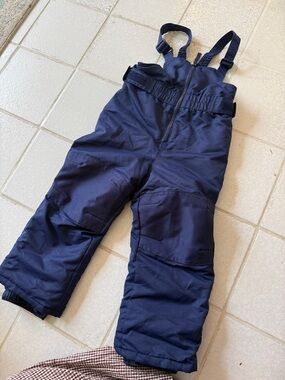 Kids Navy Snow Bib Overalls - Insulated Winter Pants